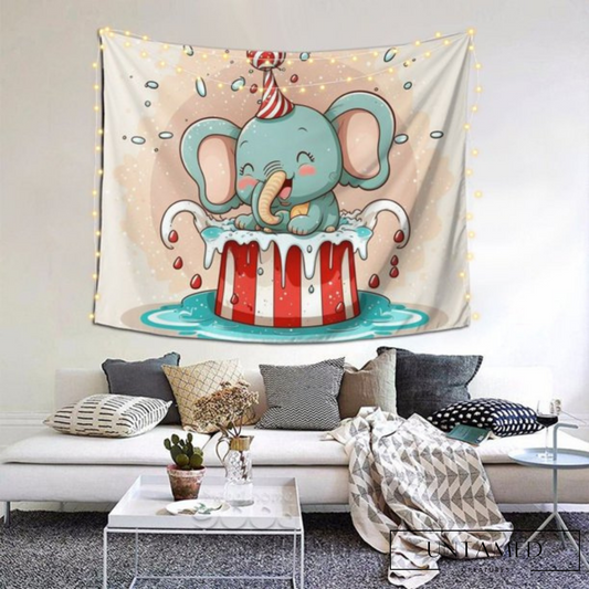 Circus Funny Elephant Tapestry