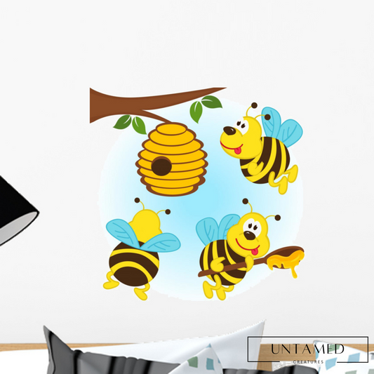 Bees around Hive Wall Decal