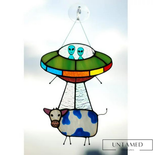 Multicolor Acrylic Cow Window Art with Hand Painted Design Room Decor