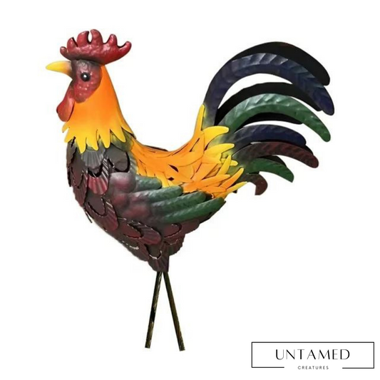 Iron Rooster Sculpture
