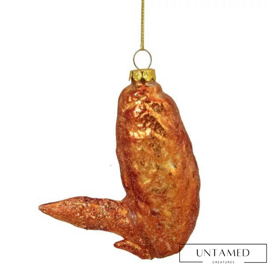 Buffalo Flat Chicken Wing Glass Christmas Ornament
