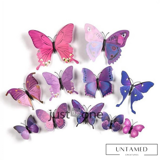 3D Wall Sticker Butterfly Set - 12pcs - Home Decor Room Decoration Stickers