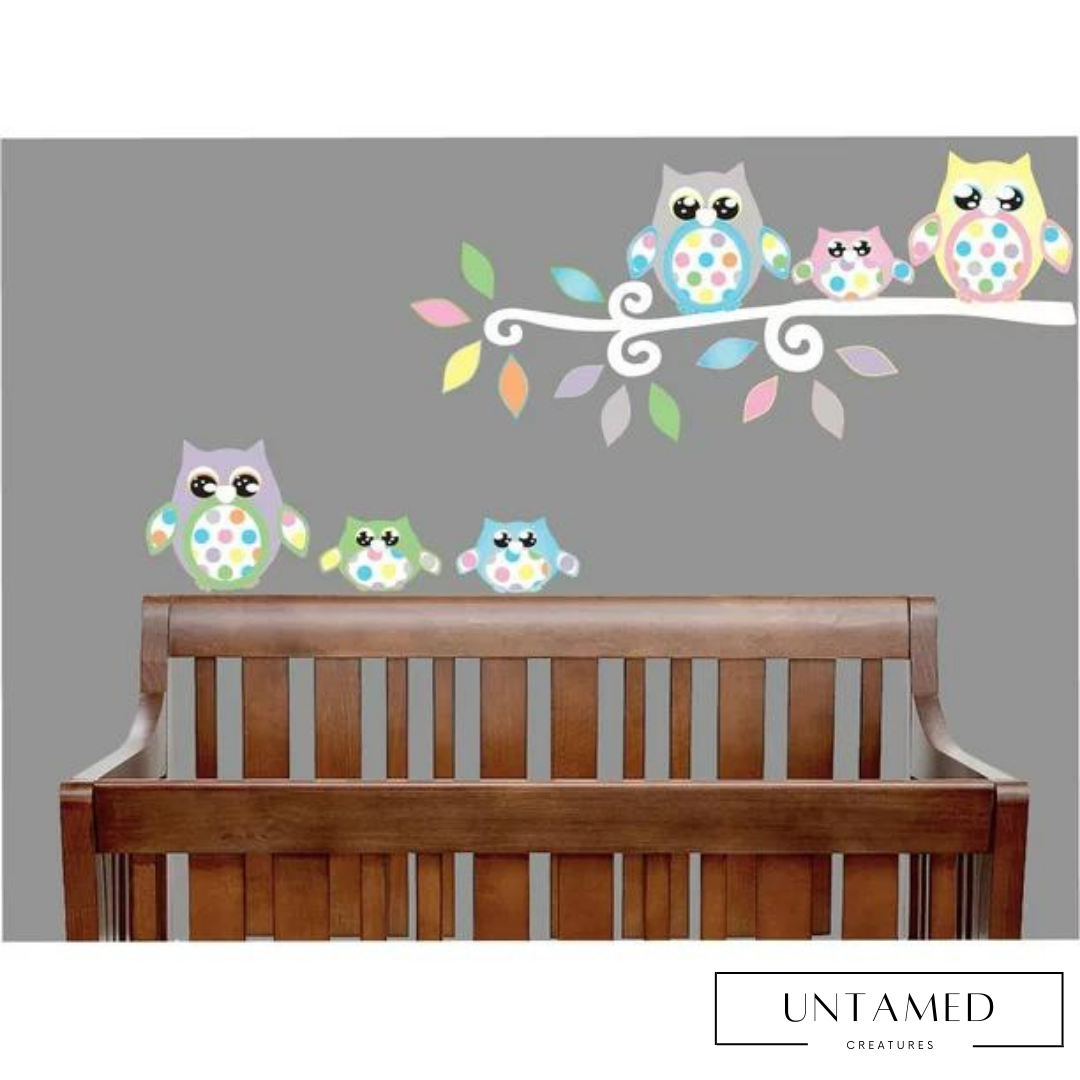 Multicolored Owl Wall Decals