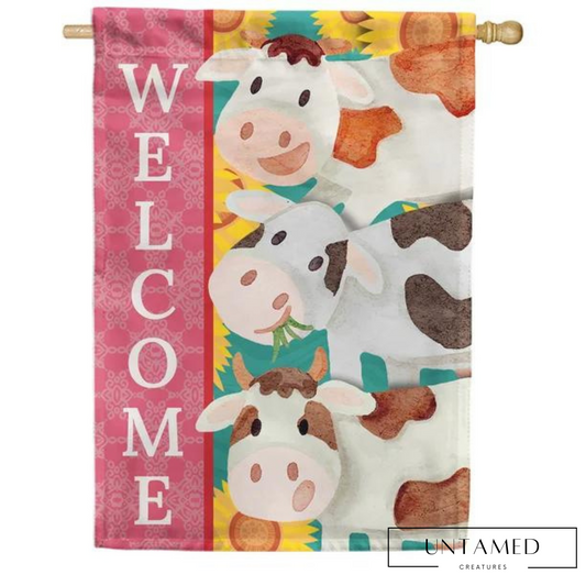 Cow Welcome Sign Outdoor Decor