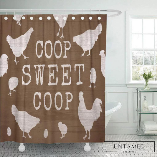 Coop Sweet Coop Chicken Bathroom Curtain