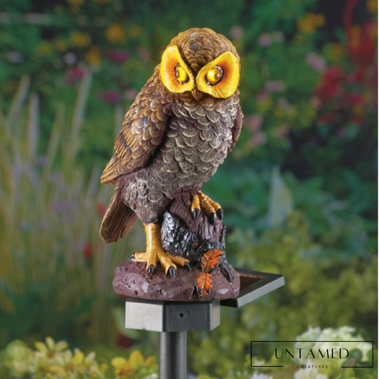 Solar Brown Hooting Owl Garden Decor