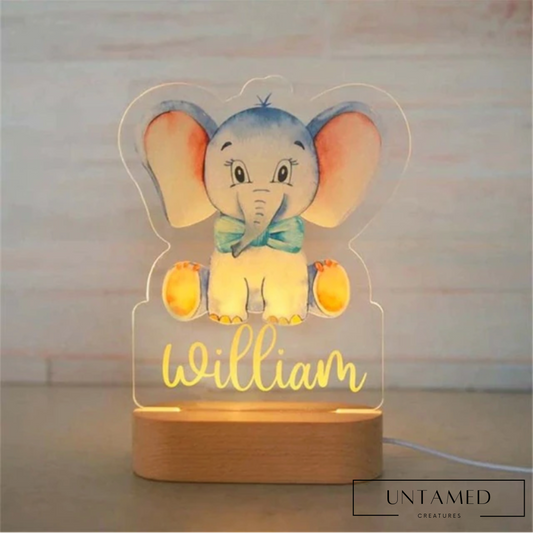 Personalized Baby Elephant Night Light