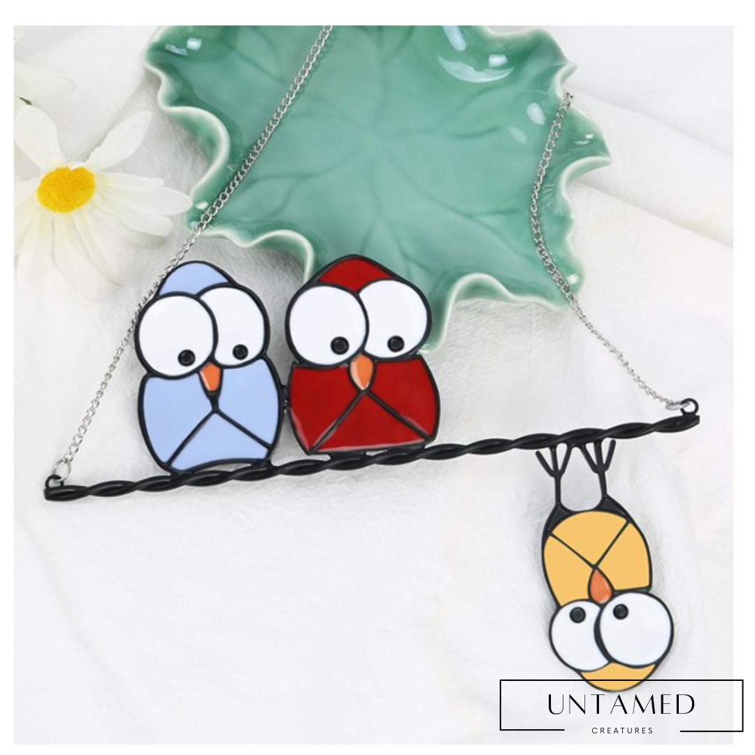 Stained Glass Owl Window Hangings