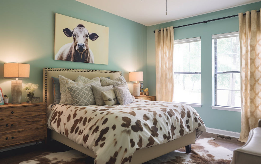 Rustic Retreat: Transform Your Bedroom with Cow-Themed Decorations