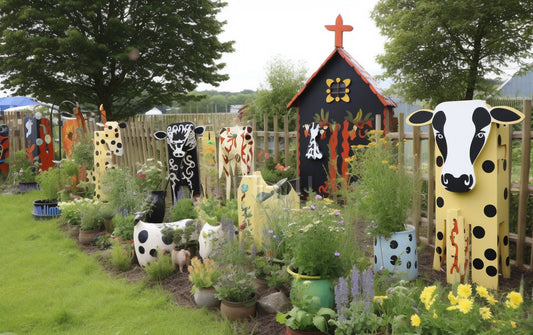 Country Charm: Elevating Your Garden with Cow Accents