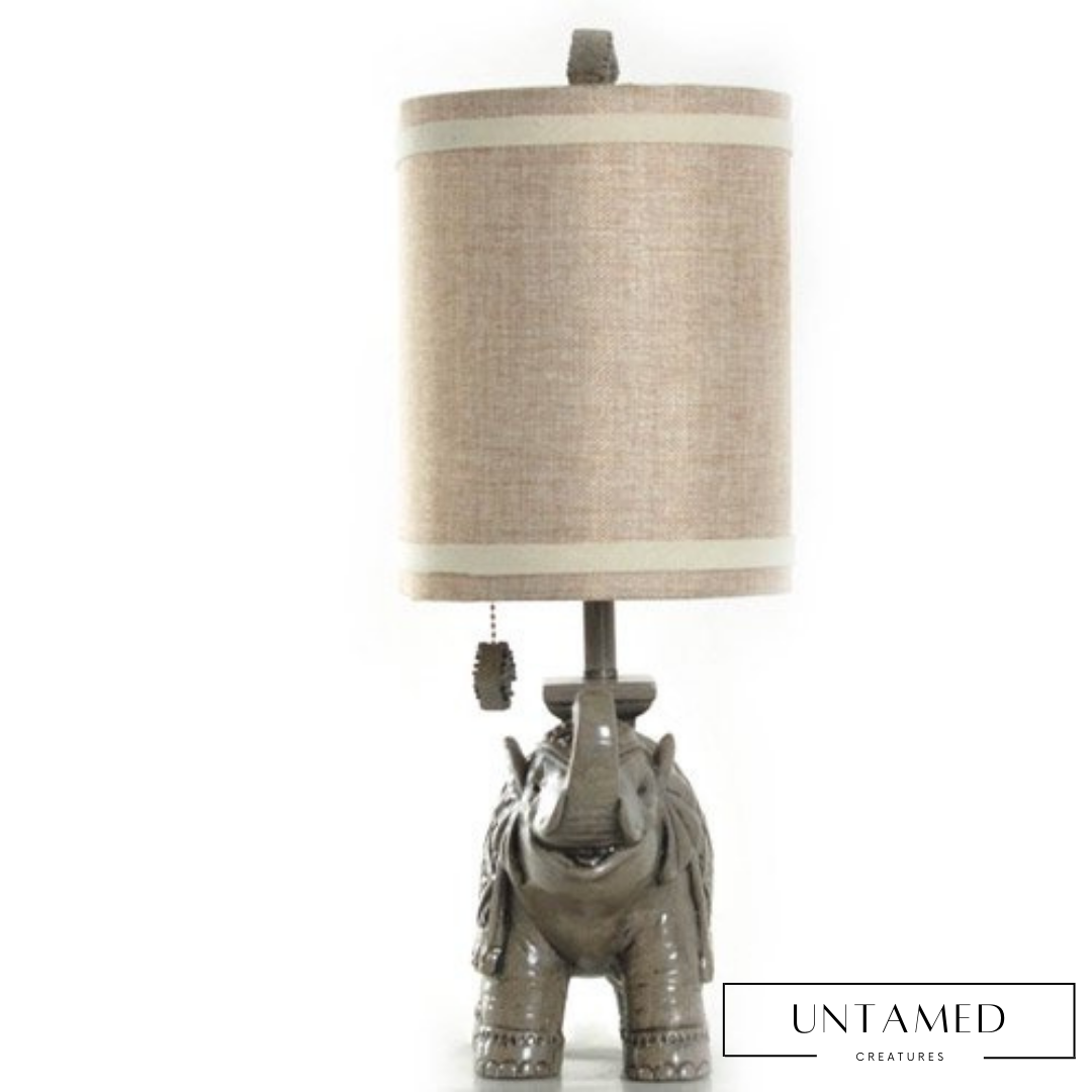Gray Elephant Table Lamp