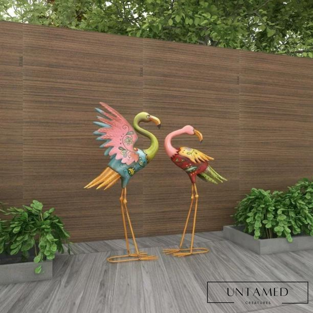 Indoor Outdoor Embossed Standing Flamingo