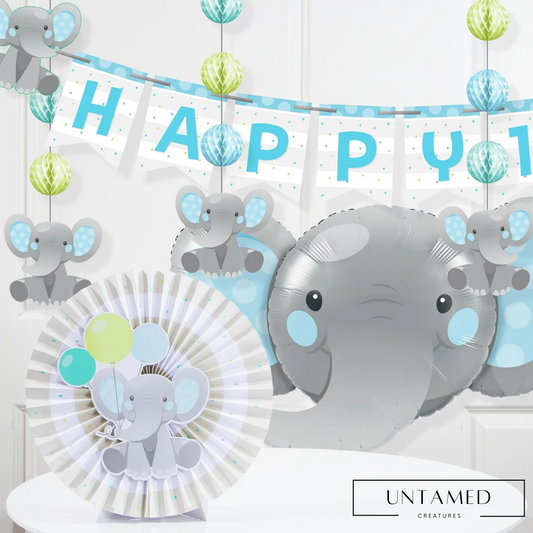 Elephant Boy's Birthday Party Decoration Kit