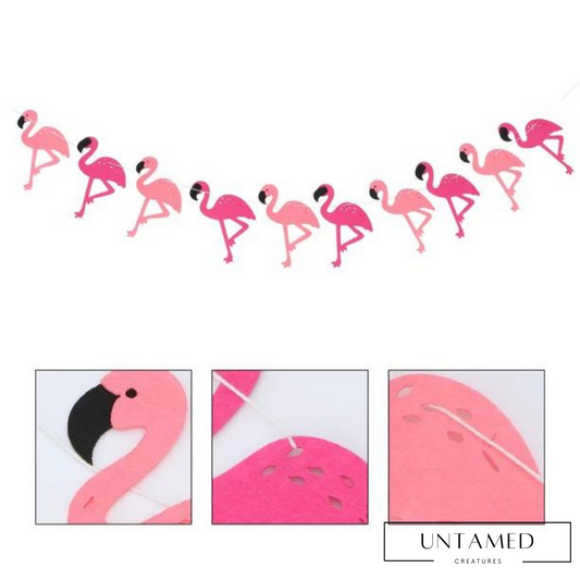 Pink Nonwoven Flamingo Party Banner with Festive Celebration Design Party Decor