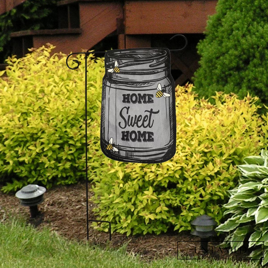 Home Sweet Home Bee Mason Jar Graden Flag