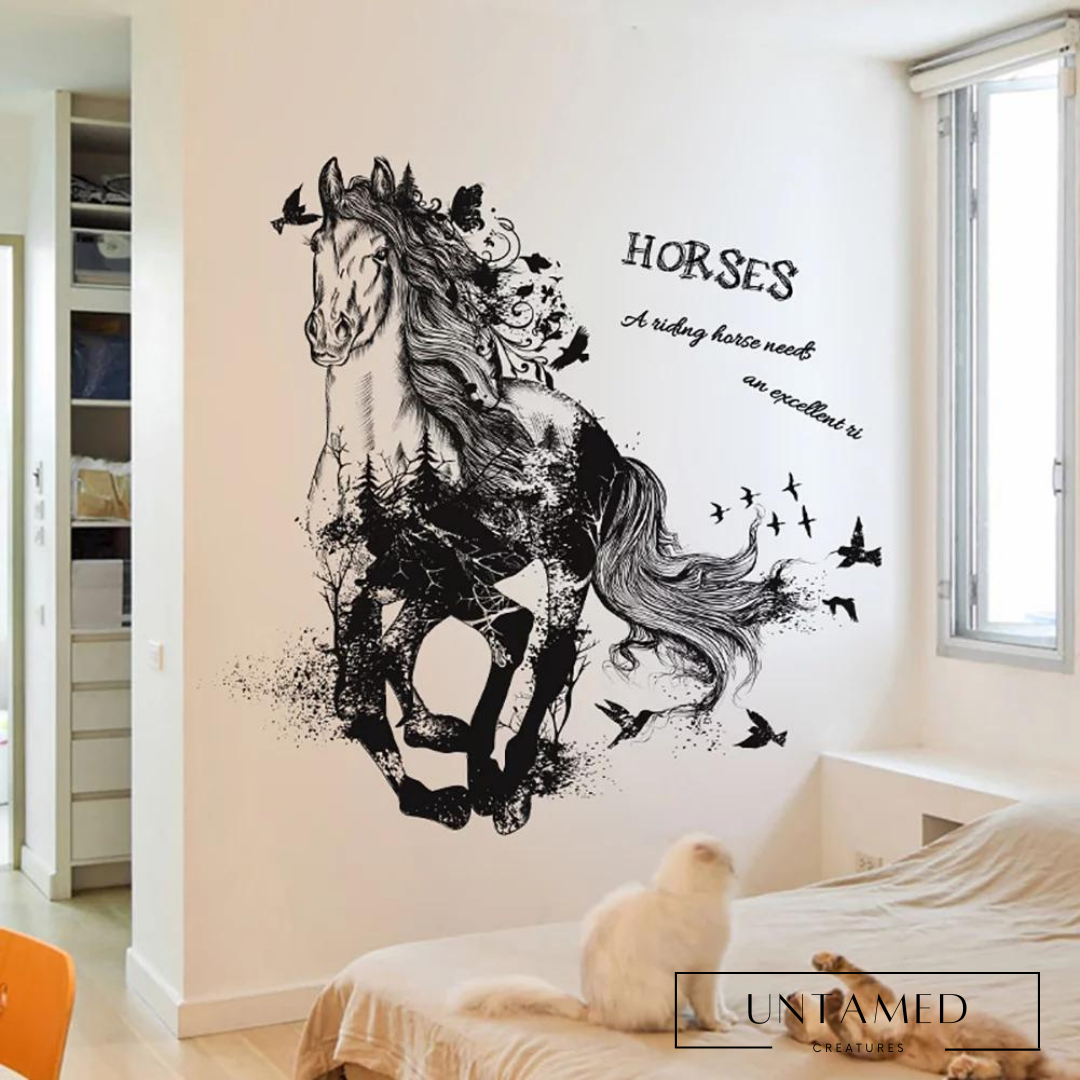 GWONG Removable Running Horse Wall