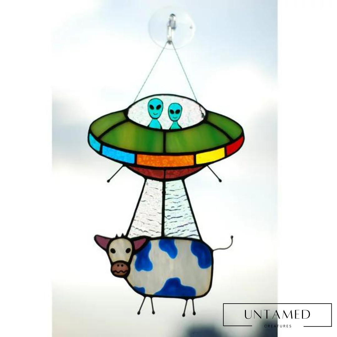 Cow window painted home decor
