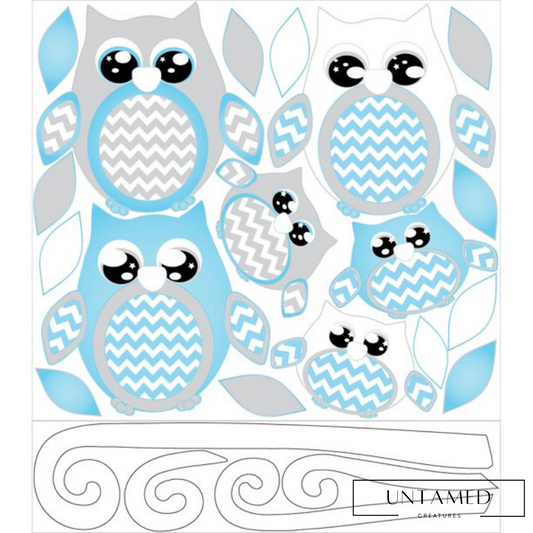blue owl wall decals