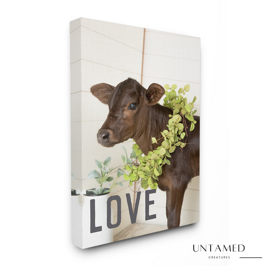 Cow with Garland Wreath Photograph