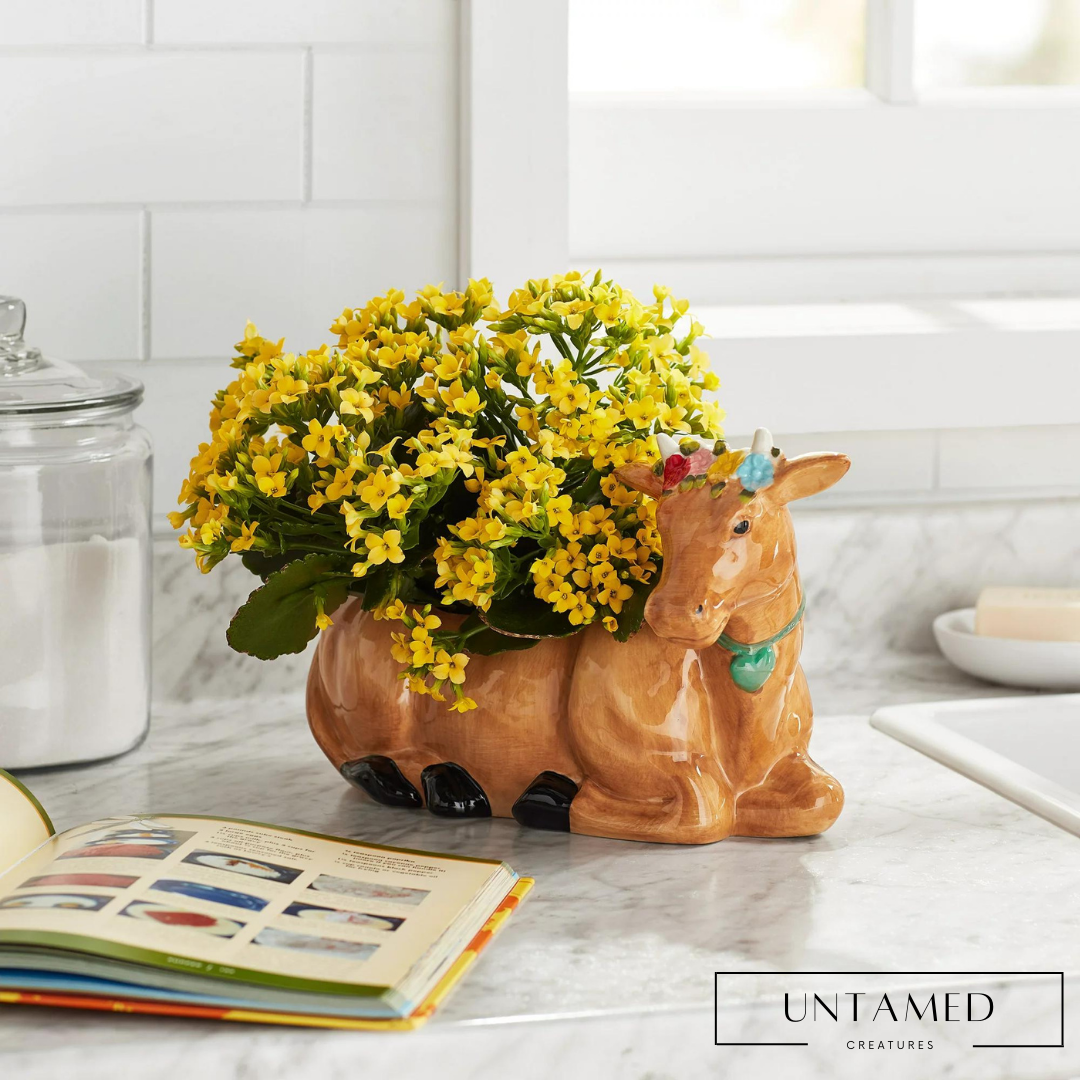 Brown Cow Planter