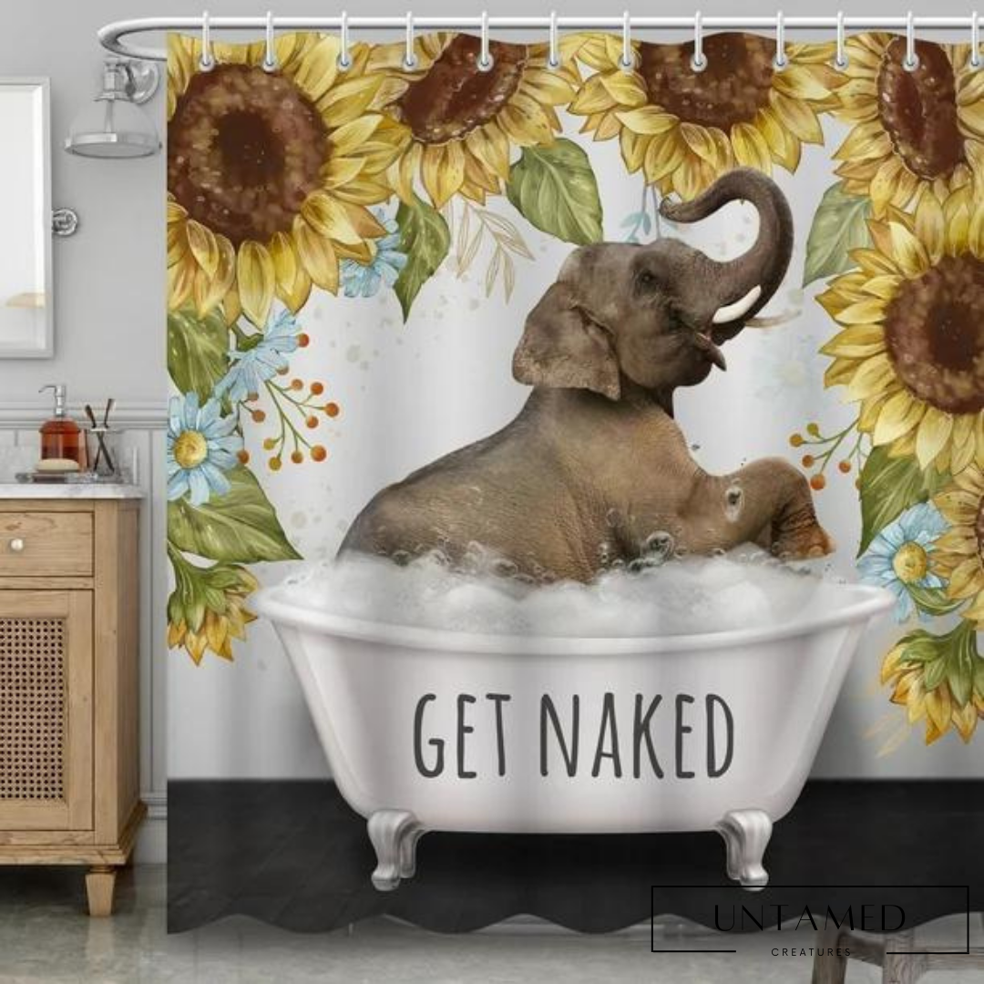 Get Naked Elephant Shower Curtain