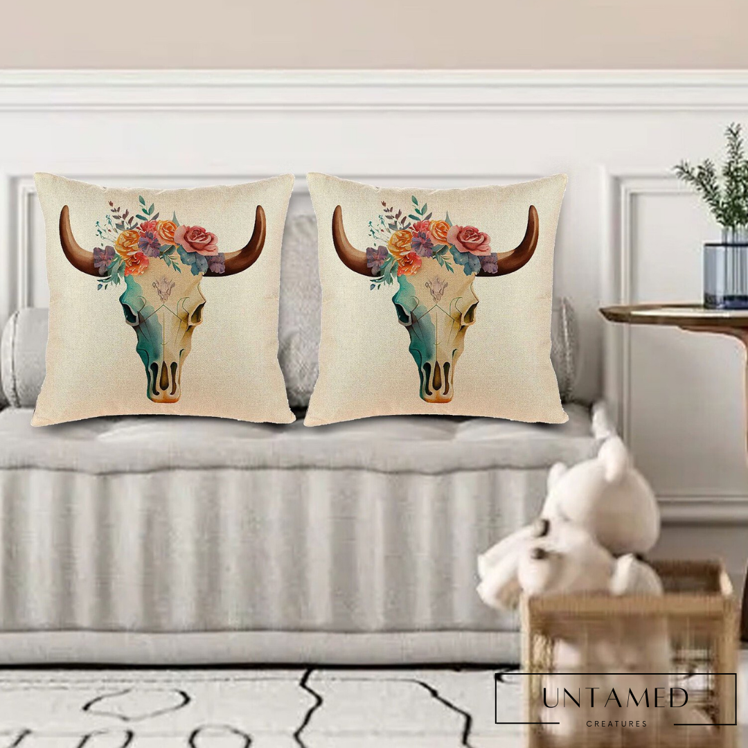 Watercolor Cow Pillow Cover