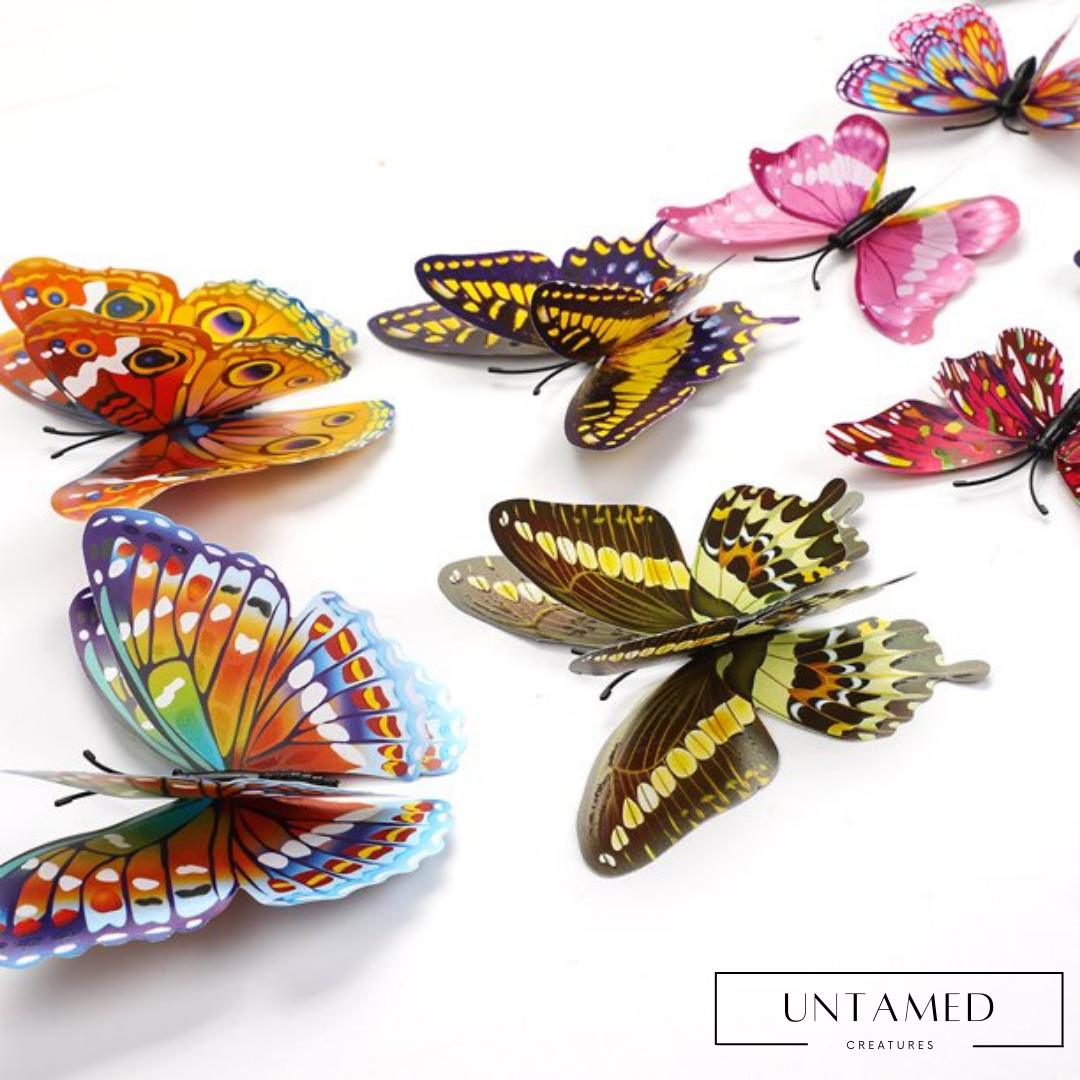 Luminous Sunflower Butterfly Wall Stickers - Set of 2: Home Decor