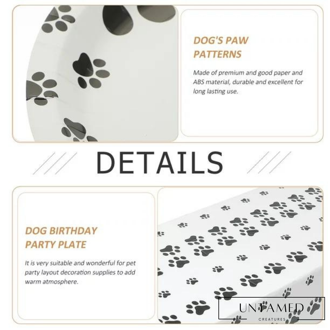 Dog Party Plate Claw Prints