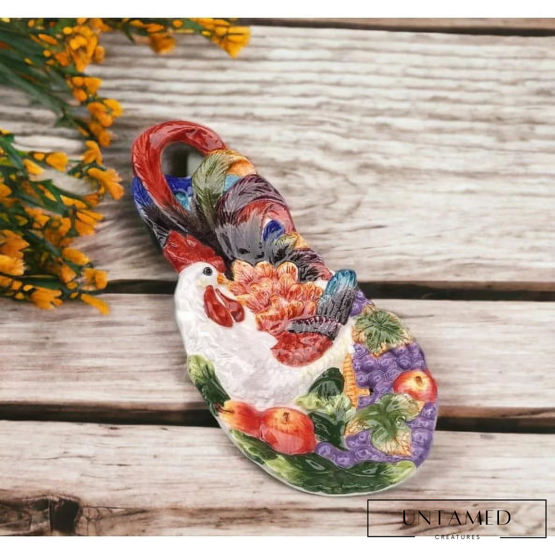 Ceramic Rooster Spoon Rest