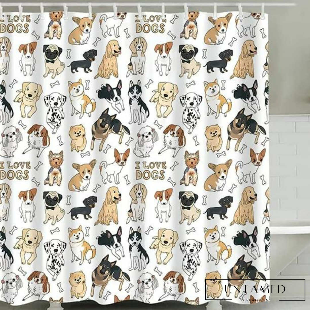 Dog Lovers Gift Bathtub Curtains Set