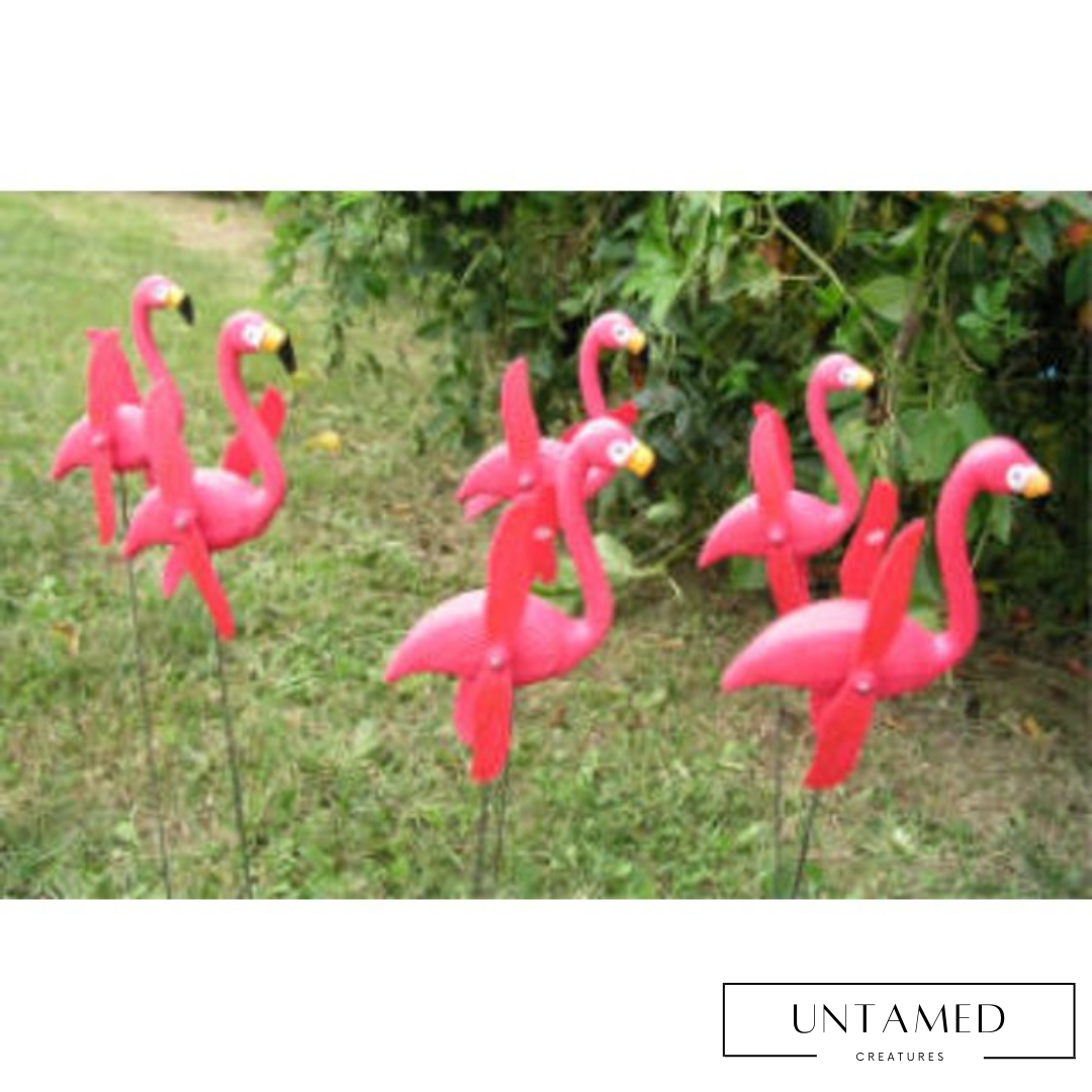 Flamingo Twirling Yard Stakes