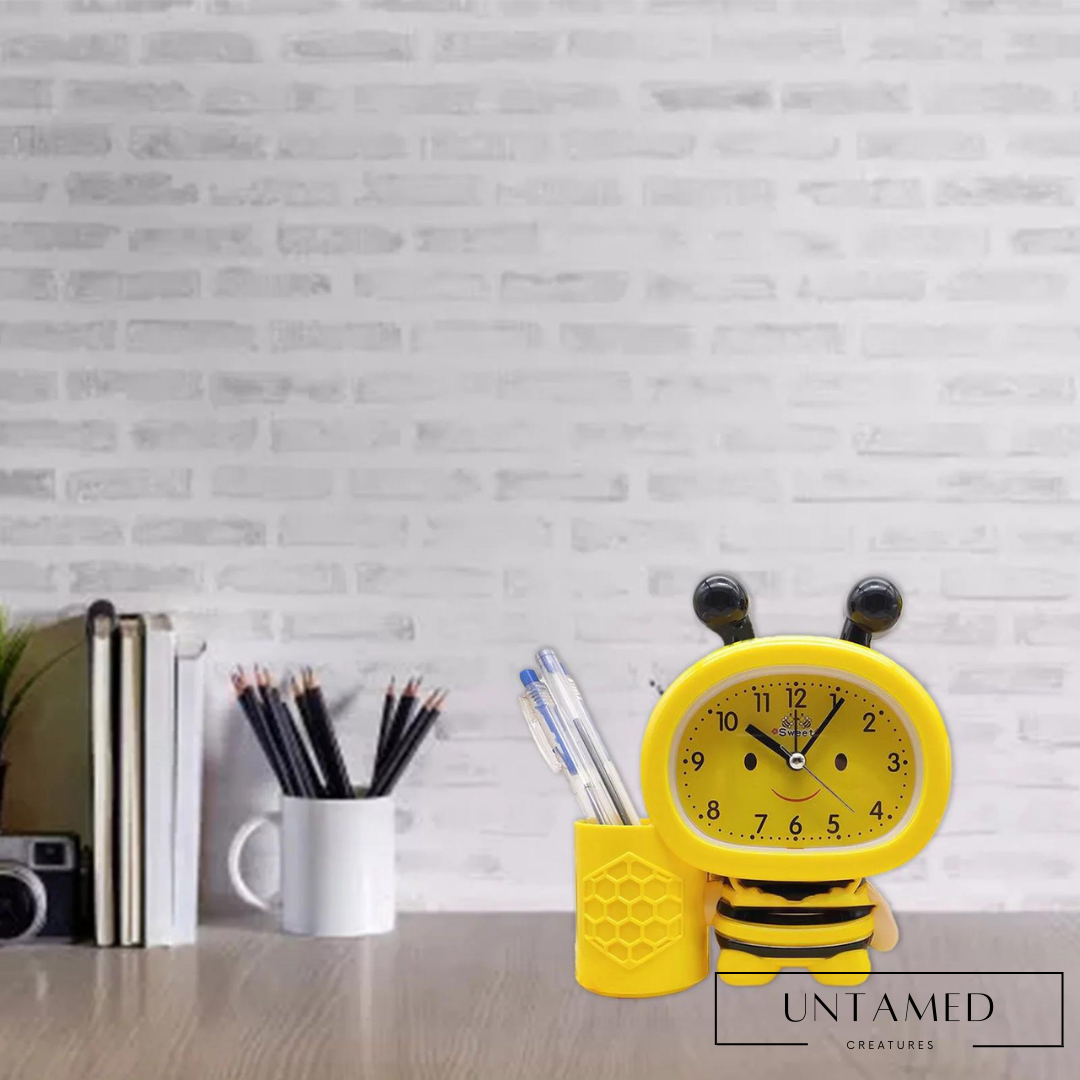 Cute Bee Pen Holder Alarm Clock
