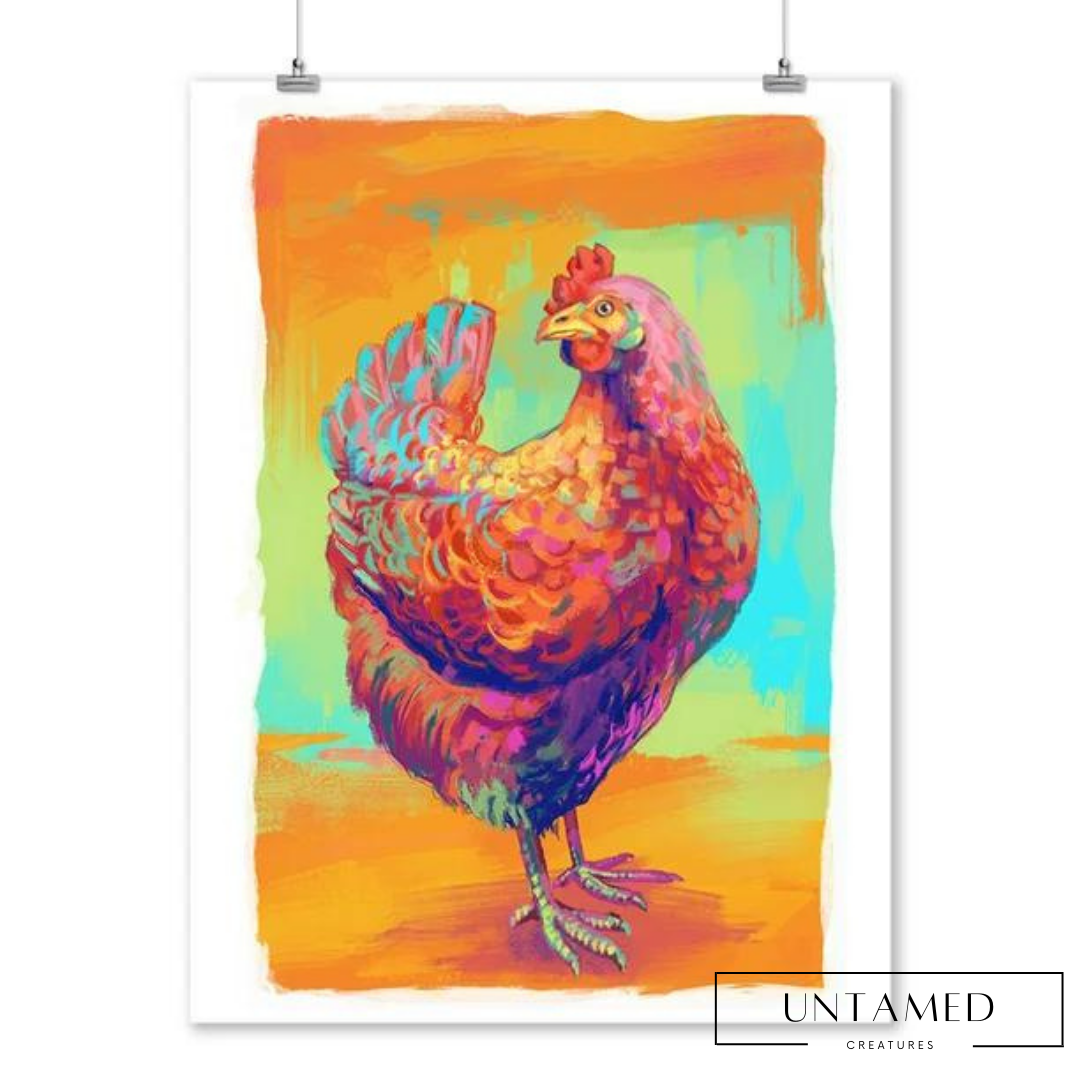 Chicken Hen Wall Art Print