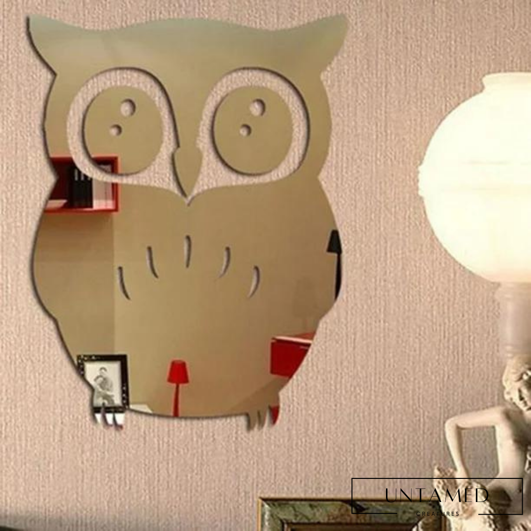 3D Wall Sticker Owl Mirror Stickers