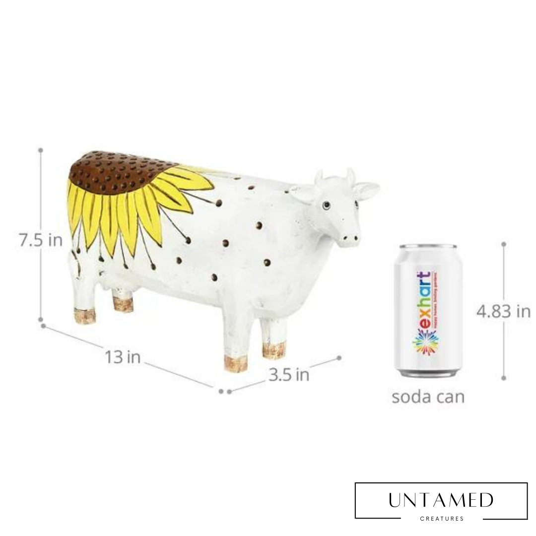 Cow with Sunflower Statue
