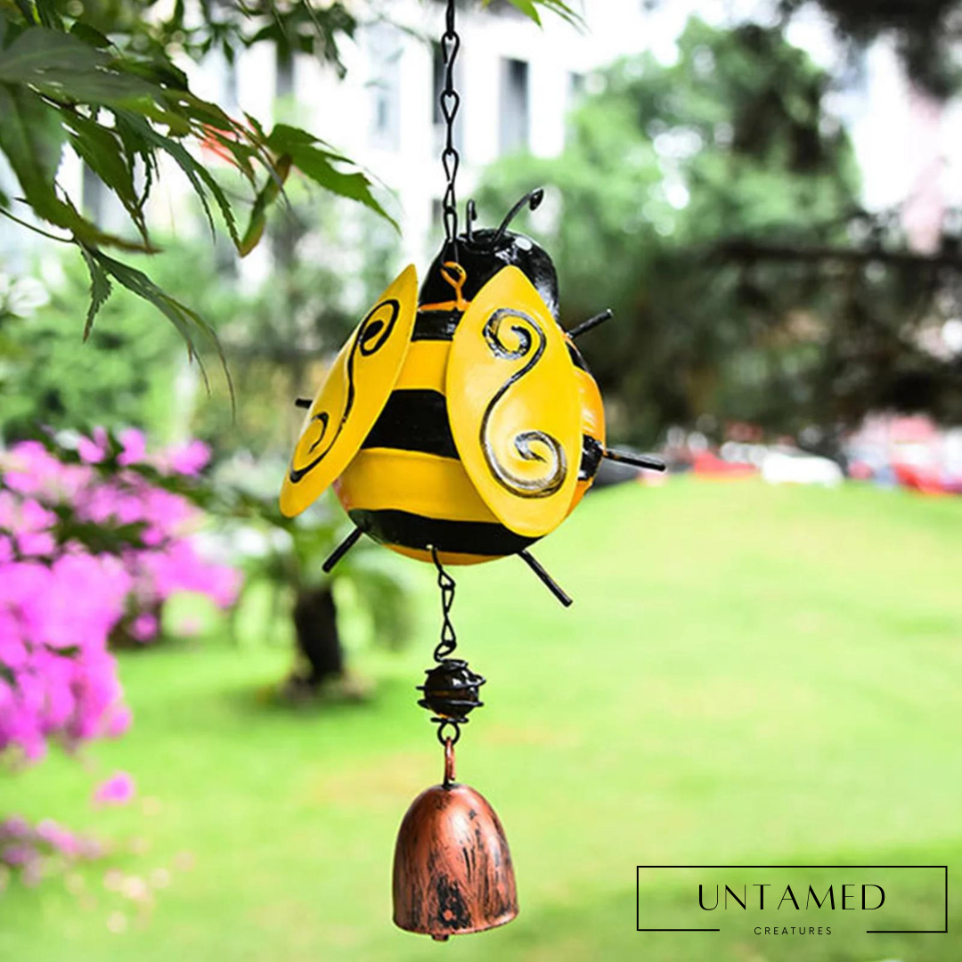 Small Ornamental Bee Wind Chime with Hook Hanging Bell