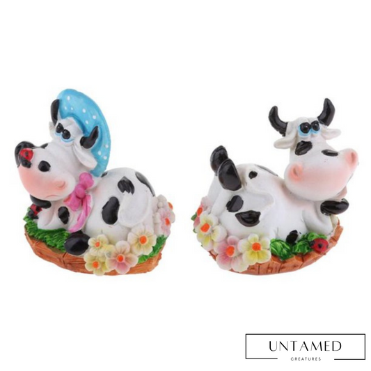 Mini Couple Cow Miniatures Decor
