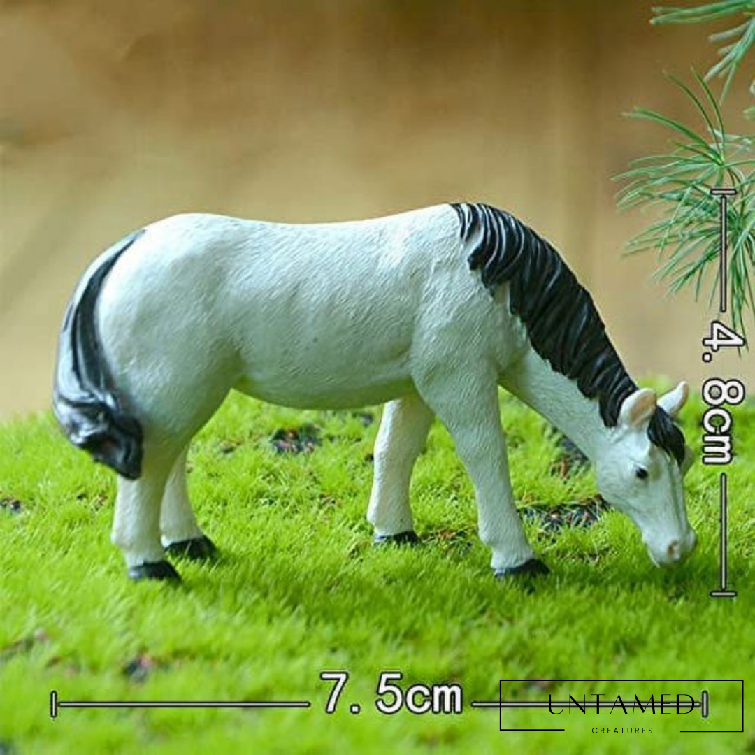 Mini White Horse Statue