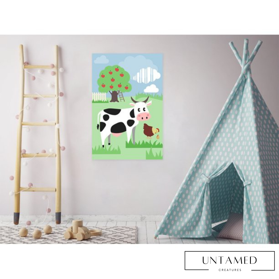 Cow Image Farm Poster Decor