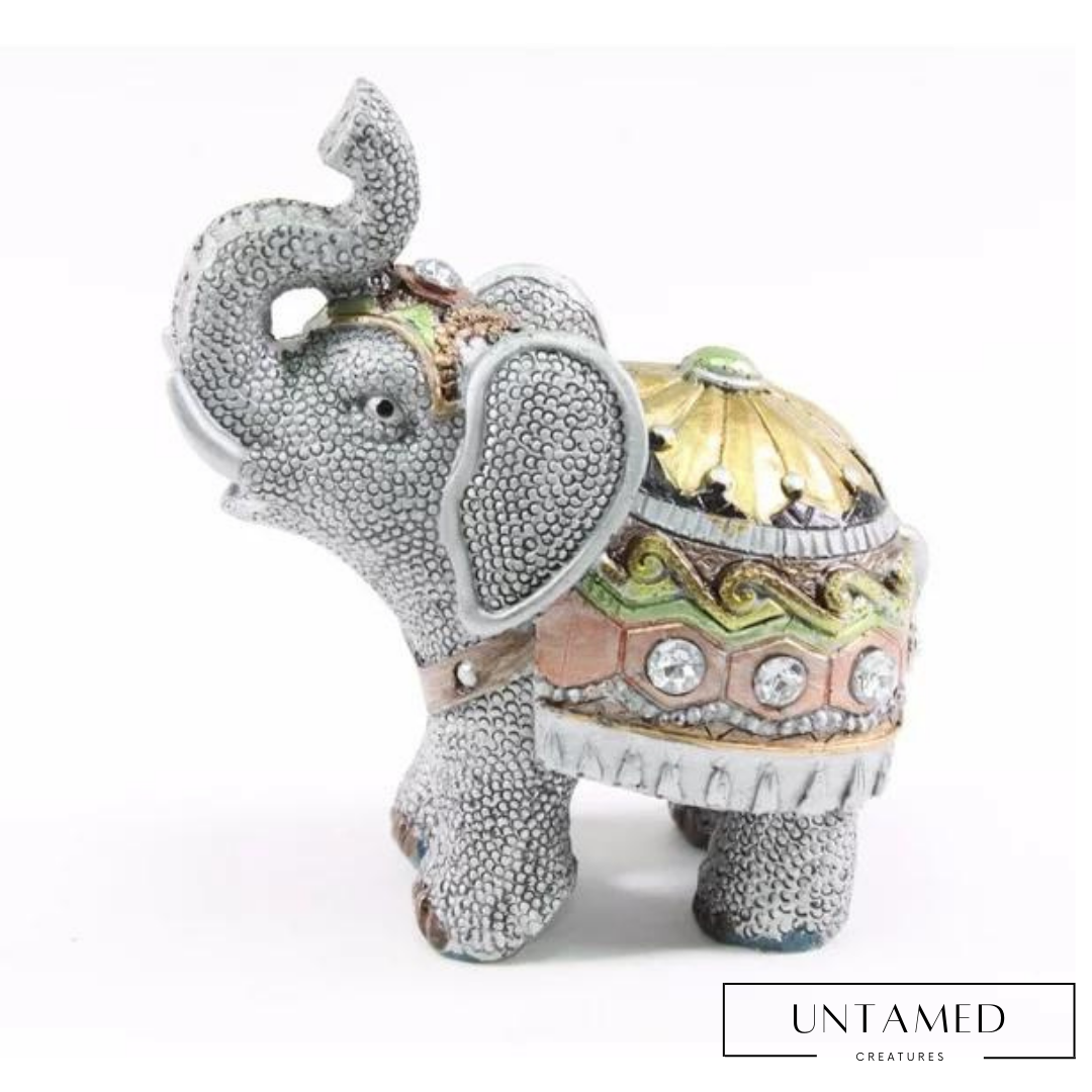 Gray Elephant Wealth Lucky Figurine