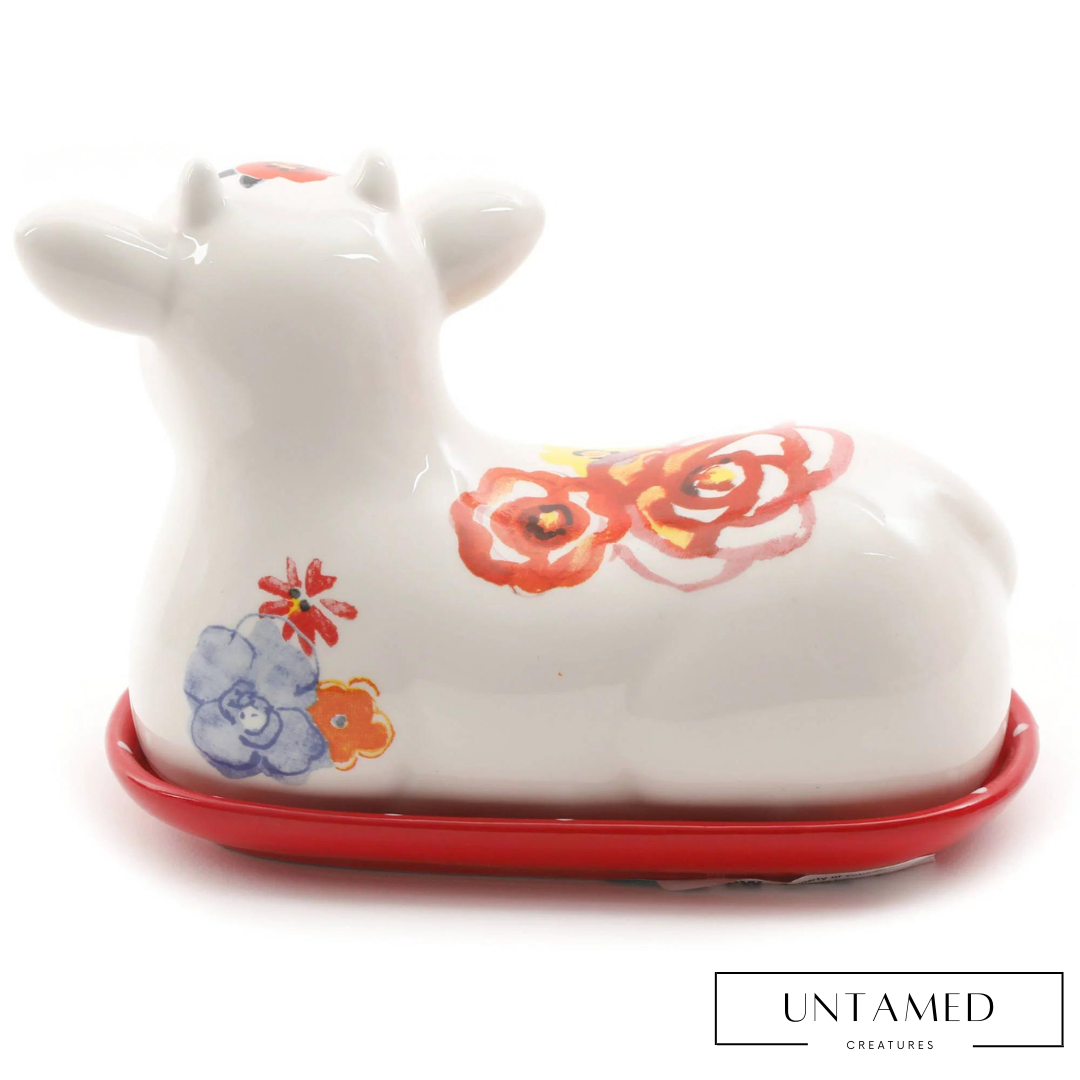 6.5" Cow Butter Dish