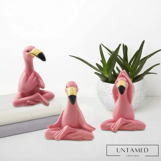 Mini Yoga Flamingo Figurines