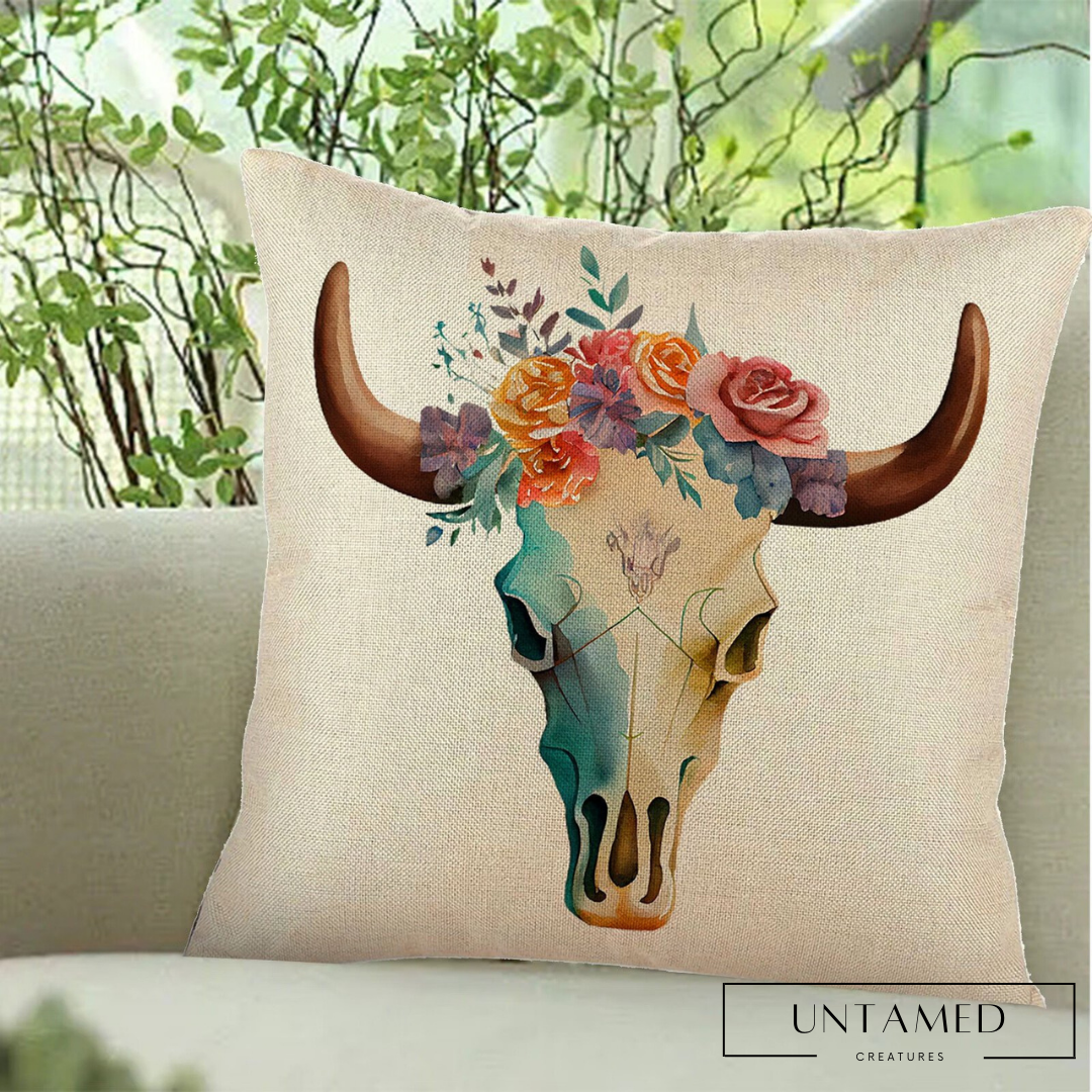 Watercolor Cow Pillow Cover