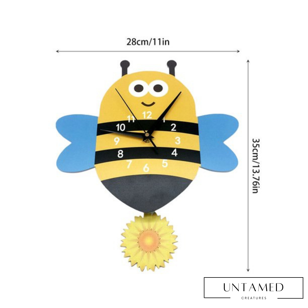 Cartoon Bee Shape Wall Clock