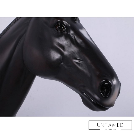 Dark Brown Horse Head Life Size Statue