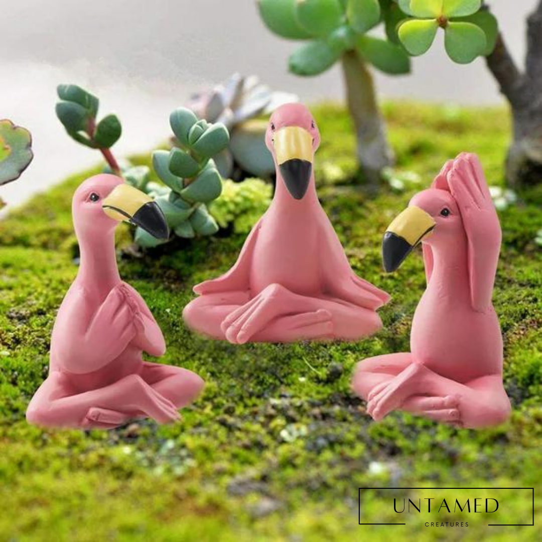 Mini Yoga Flamingo Figurines