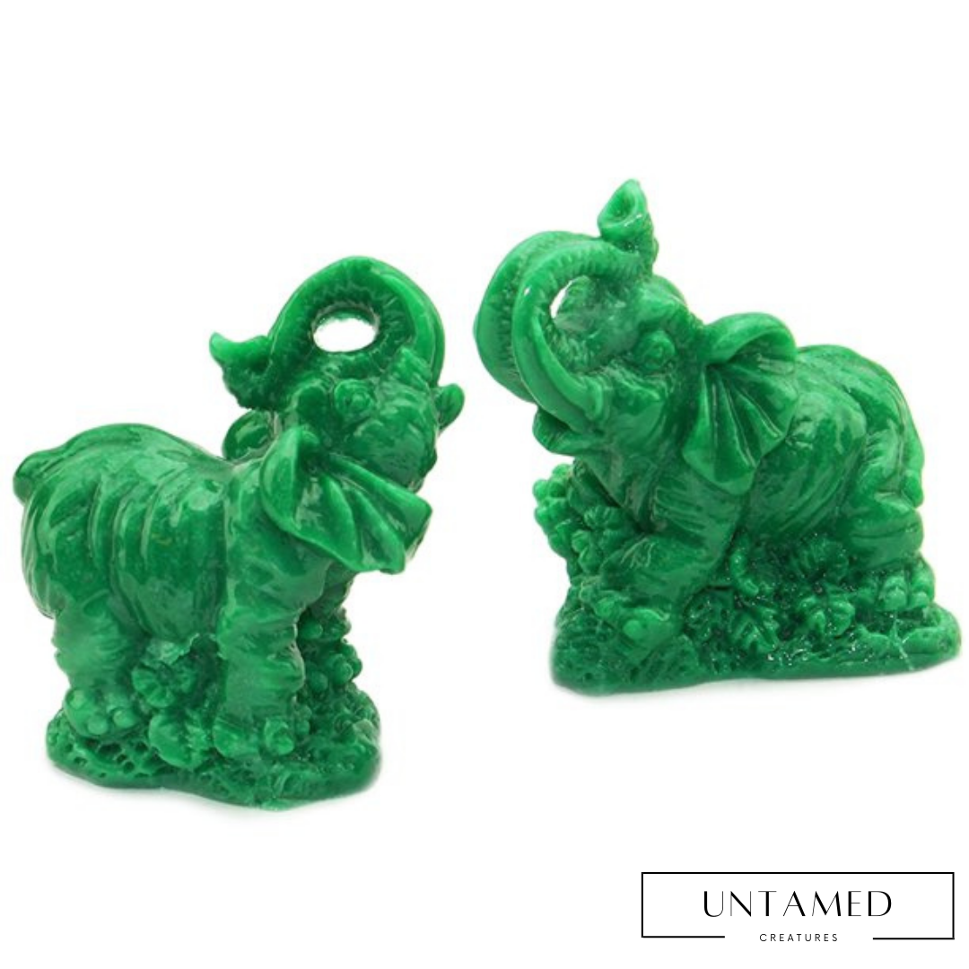 Jade Green Elephant Statues
