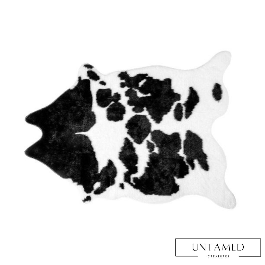 Black and White Cow Print Rug