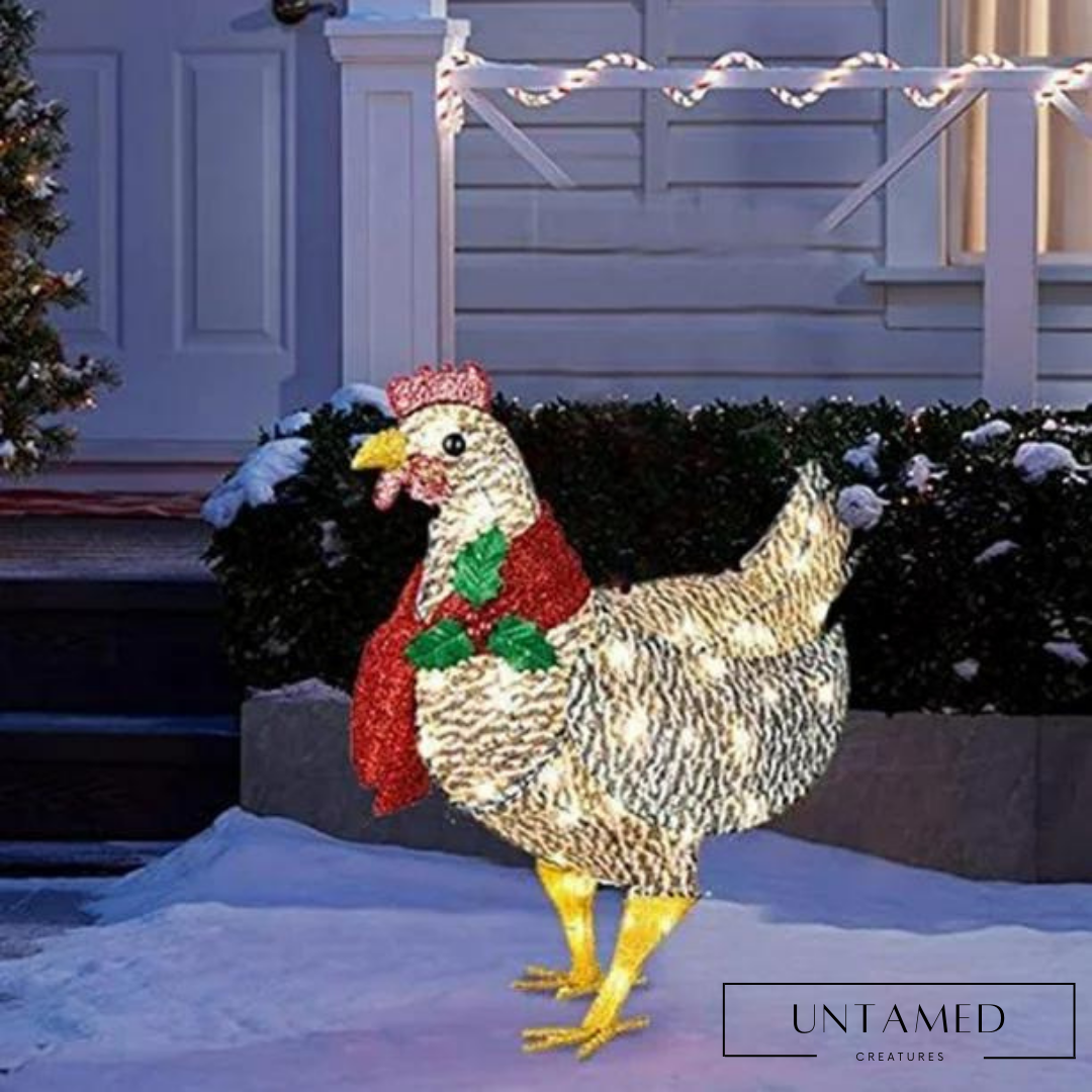 Light-Up Chicken Christmas Decoration