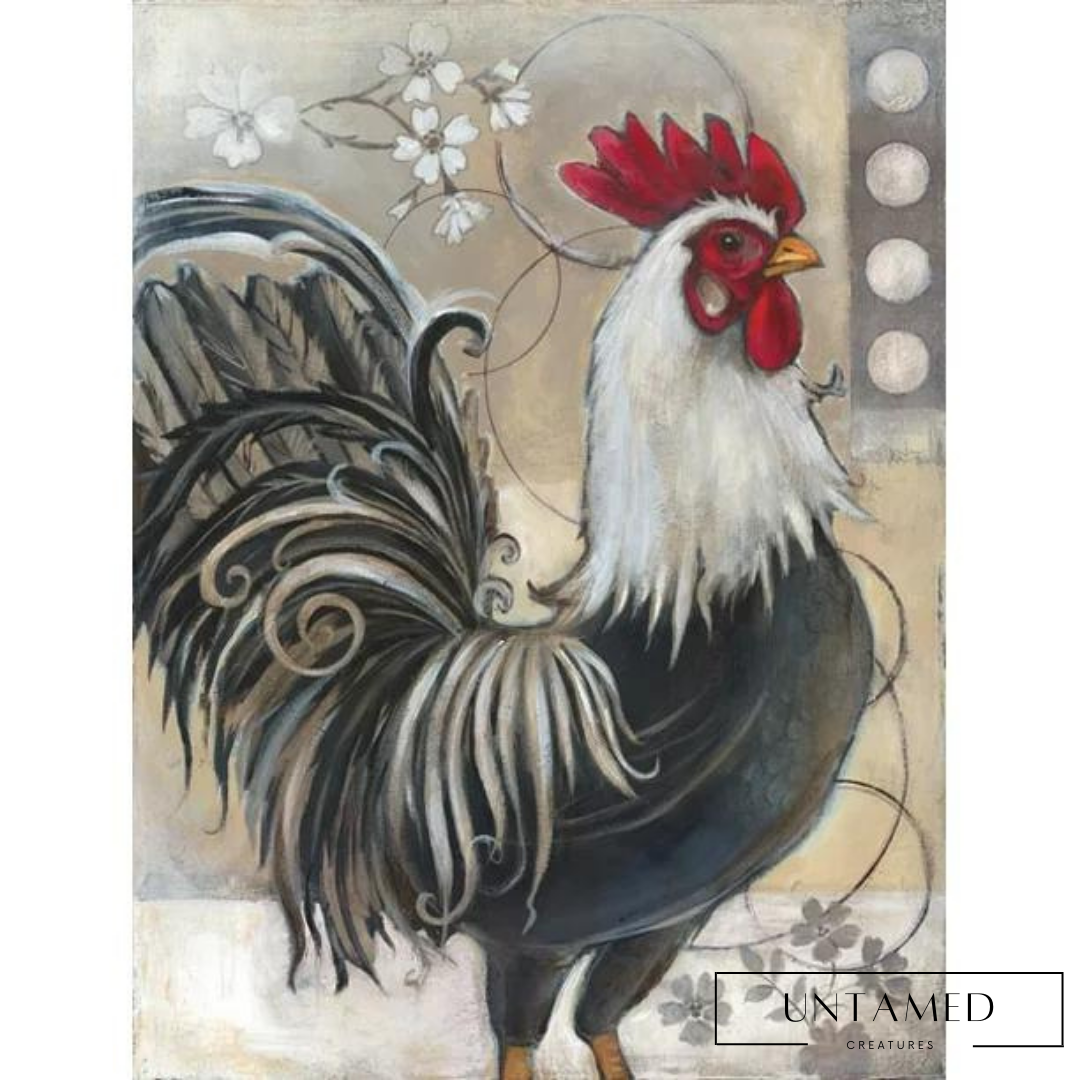 Decor Contemporary Rooster and Chicken Kitchen Wall